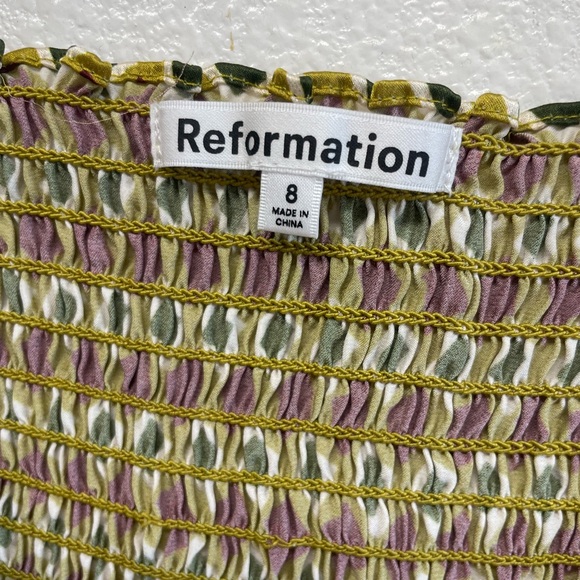 Reformation Gruyere Silk Top NWT Geometric Print Spaghetti Strap Top - Picture 5 of 6